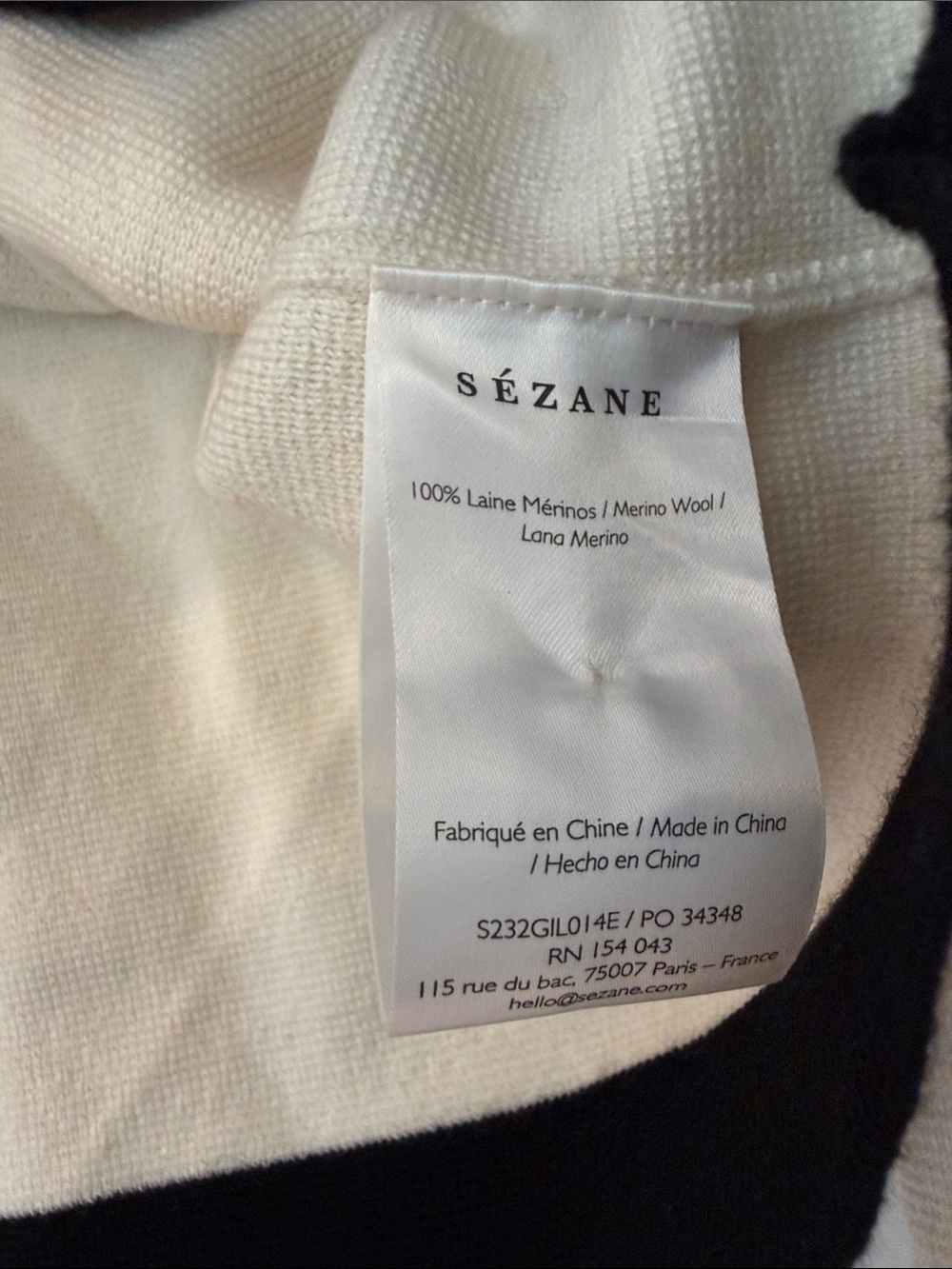 Sezane Betty Cardigan - Ecru and Black - Picture 9 of 9